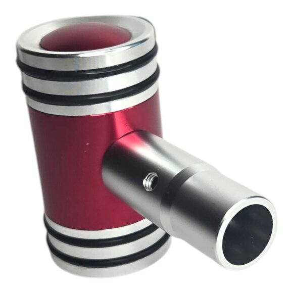 Aluminum Red & Silver Shift Knob with 3 Inserts - Picture 2 of 4